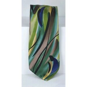 J. Garcia Junglescape #43 Limited Edition Silk Mens Necktie Light Green Abstract
